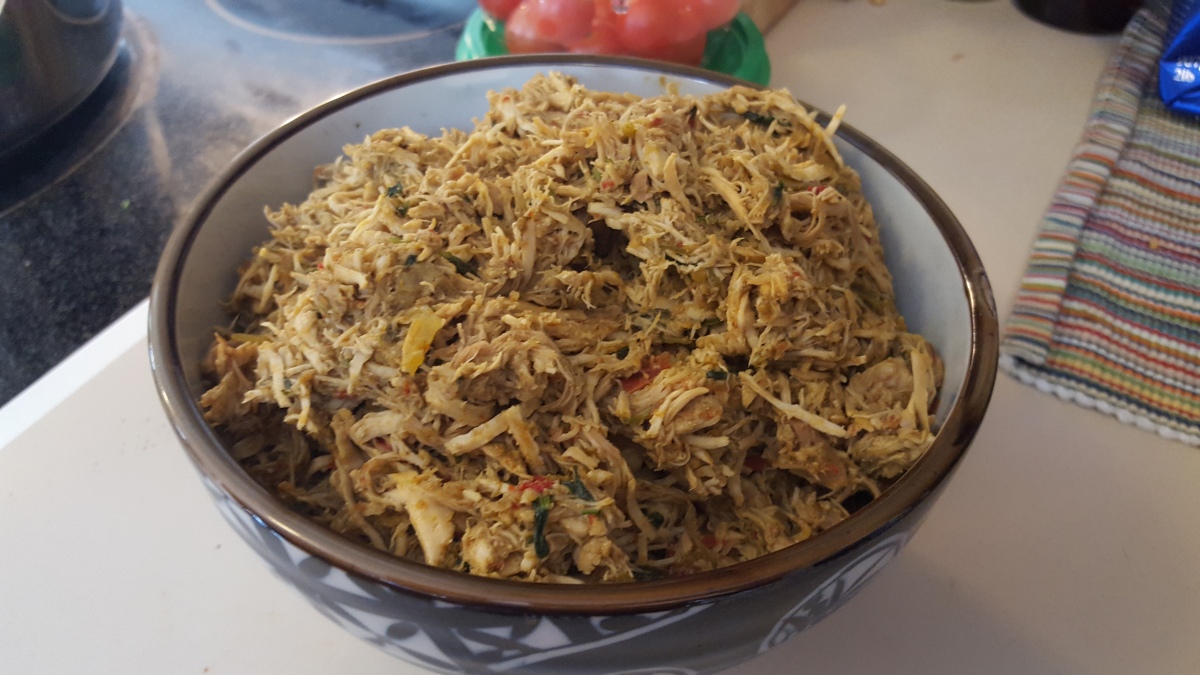 Shredded coriander (cilantro) chicken recipe